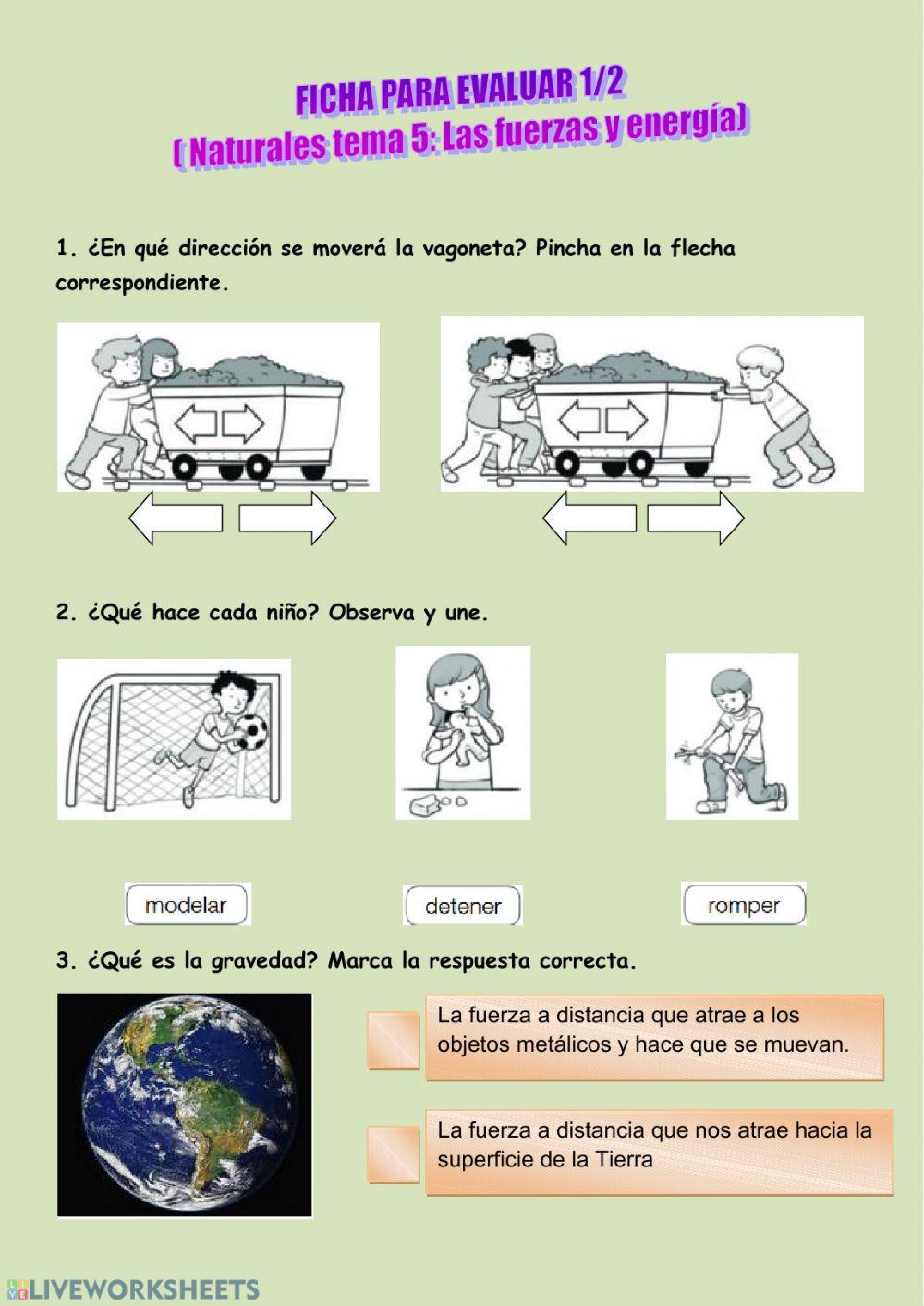 Evaluación 1-2 Fuerzas y energía