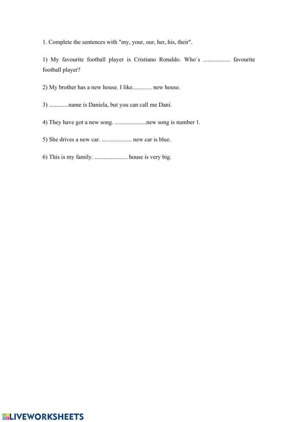 Possessive adjectives