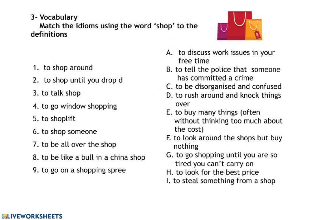 Vocabulary: Shopping
