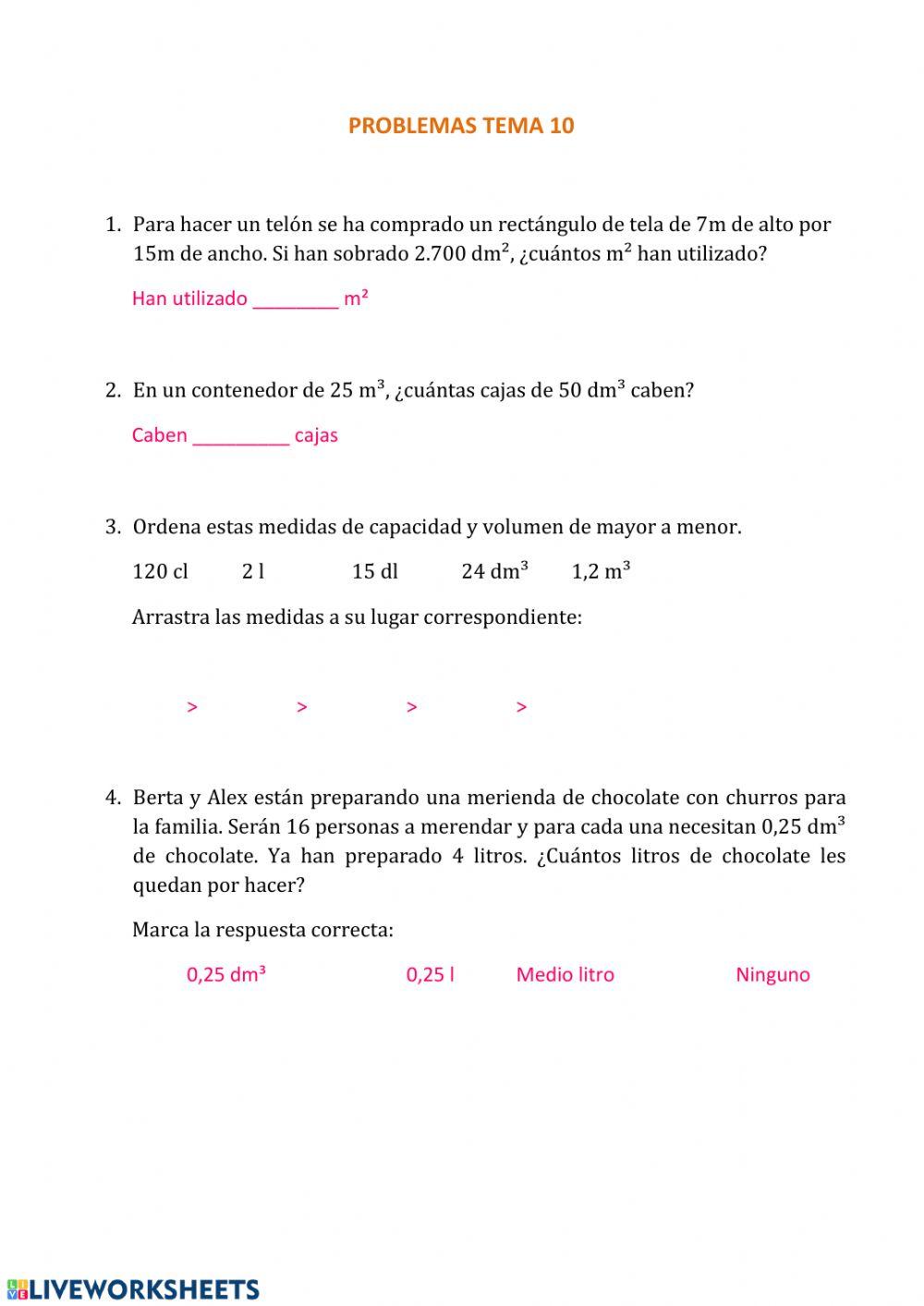 Problemas tema 10 Problemas tema 10