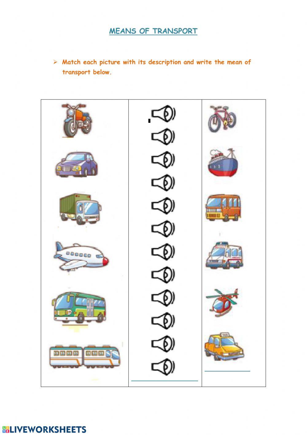 Liveworksheets-Means of transport