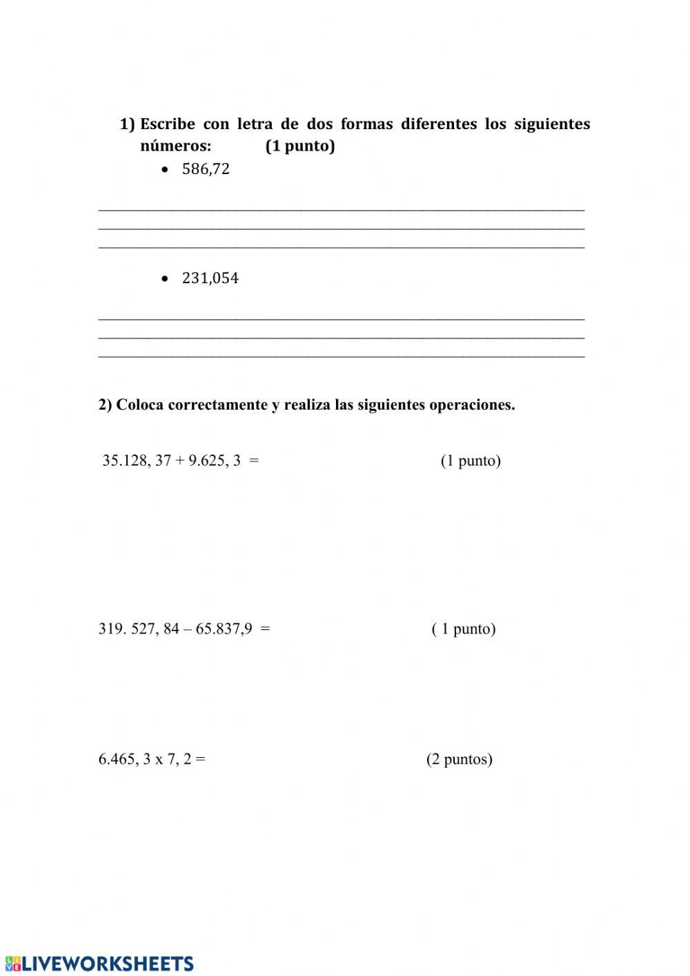 Calculo numeros decimales