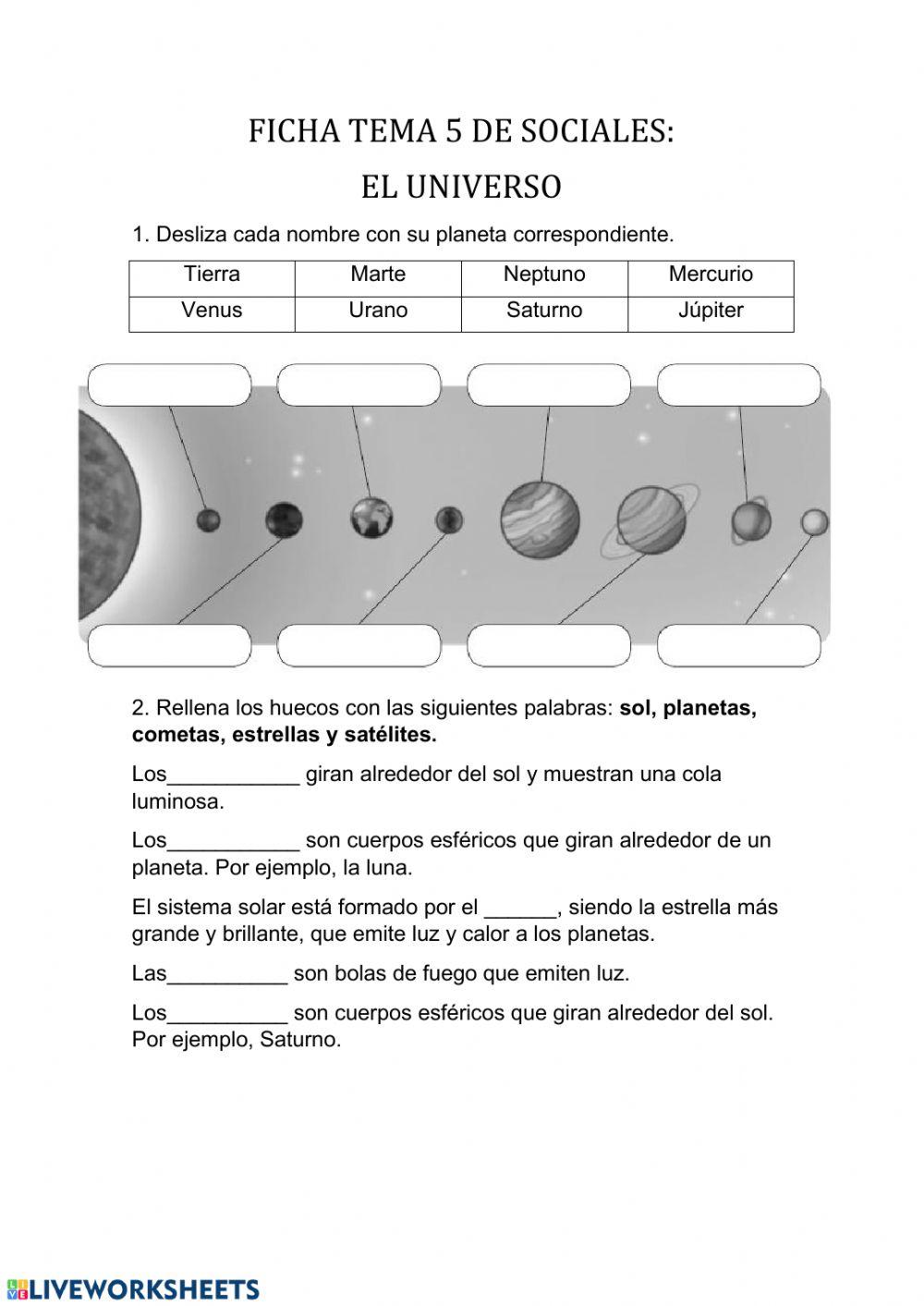 Tema 5 sociales: el universo