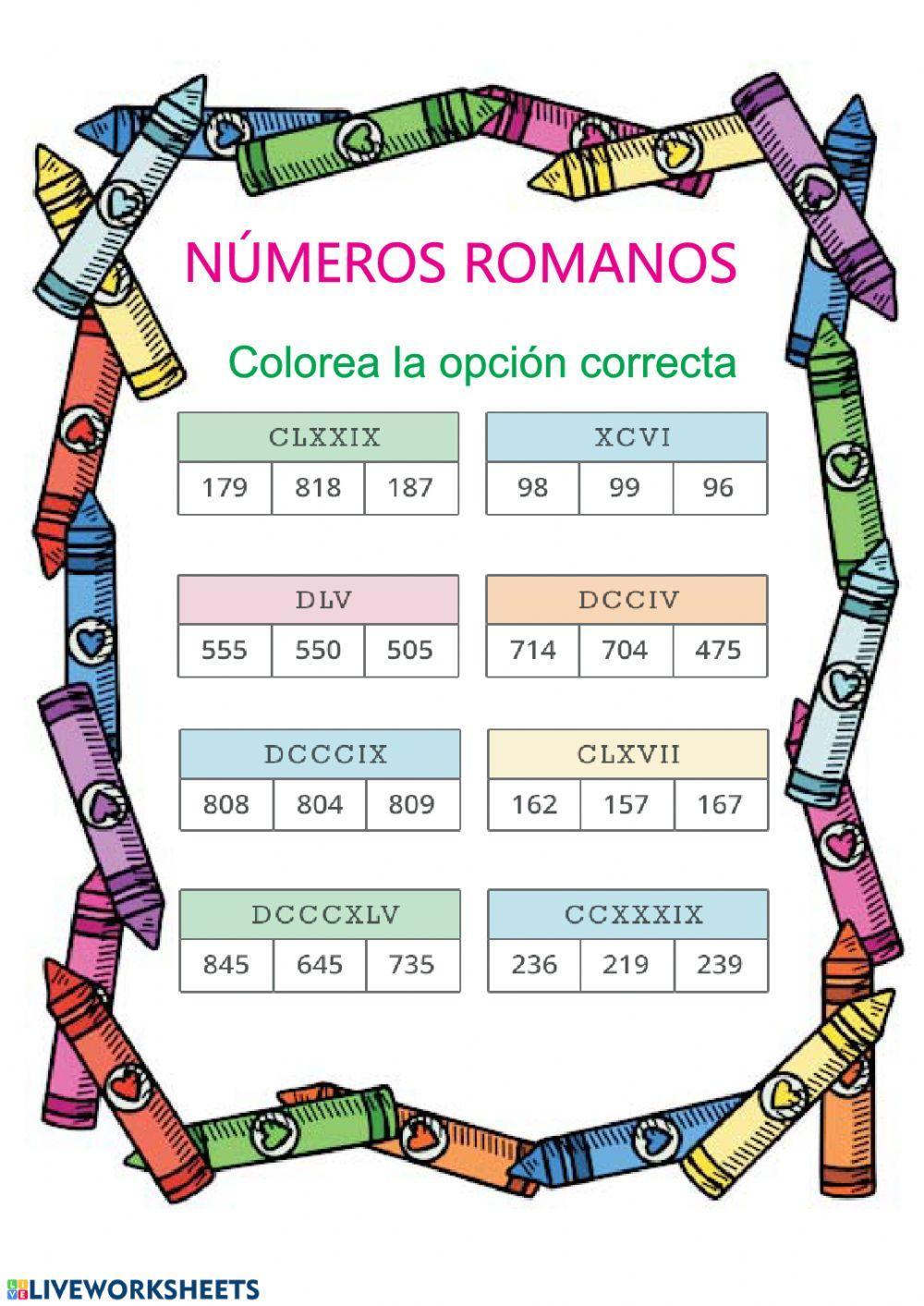 Práctica de números romanos