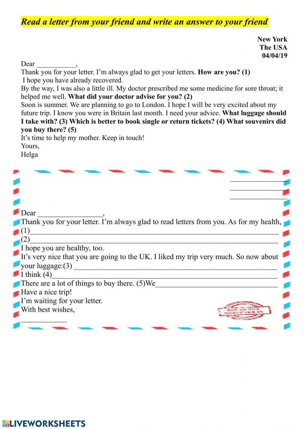 Write letter to your friend