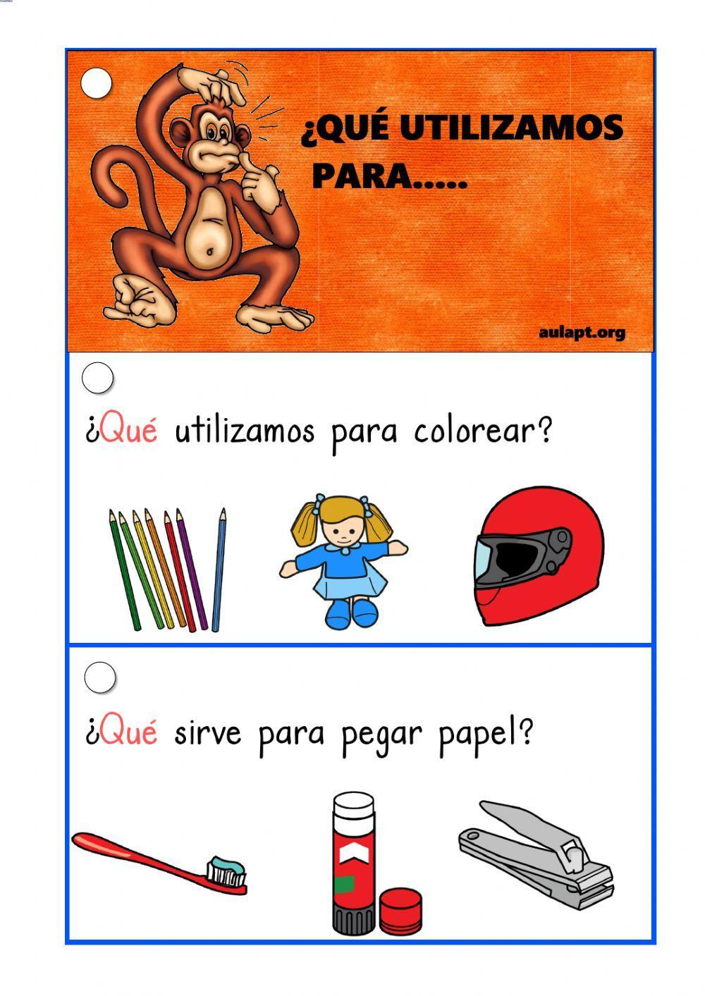 JUEGO ONLINE: COMPRENSIÓN DE PREGUNTAS SENCILLAS ASOCIADAS A IMAGEN. - Aula PT