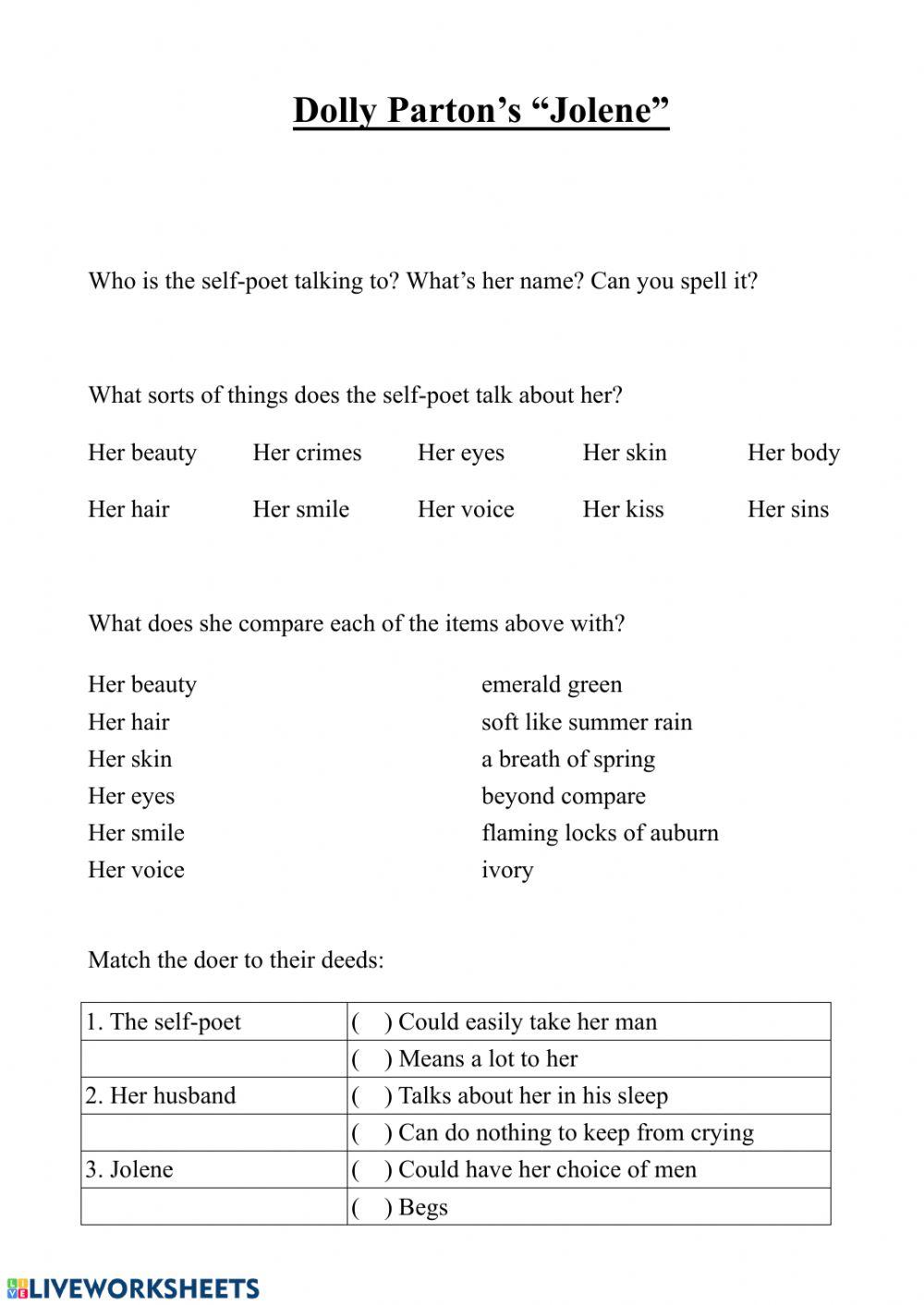 Dolly Parton's -Jolene-