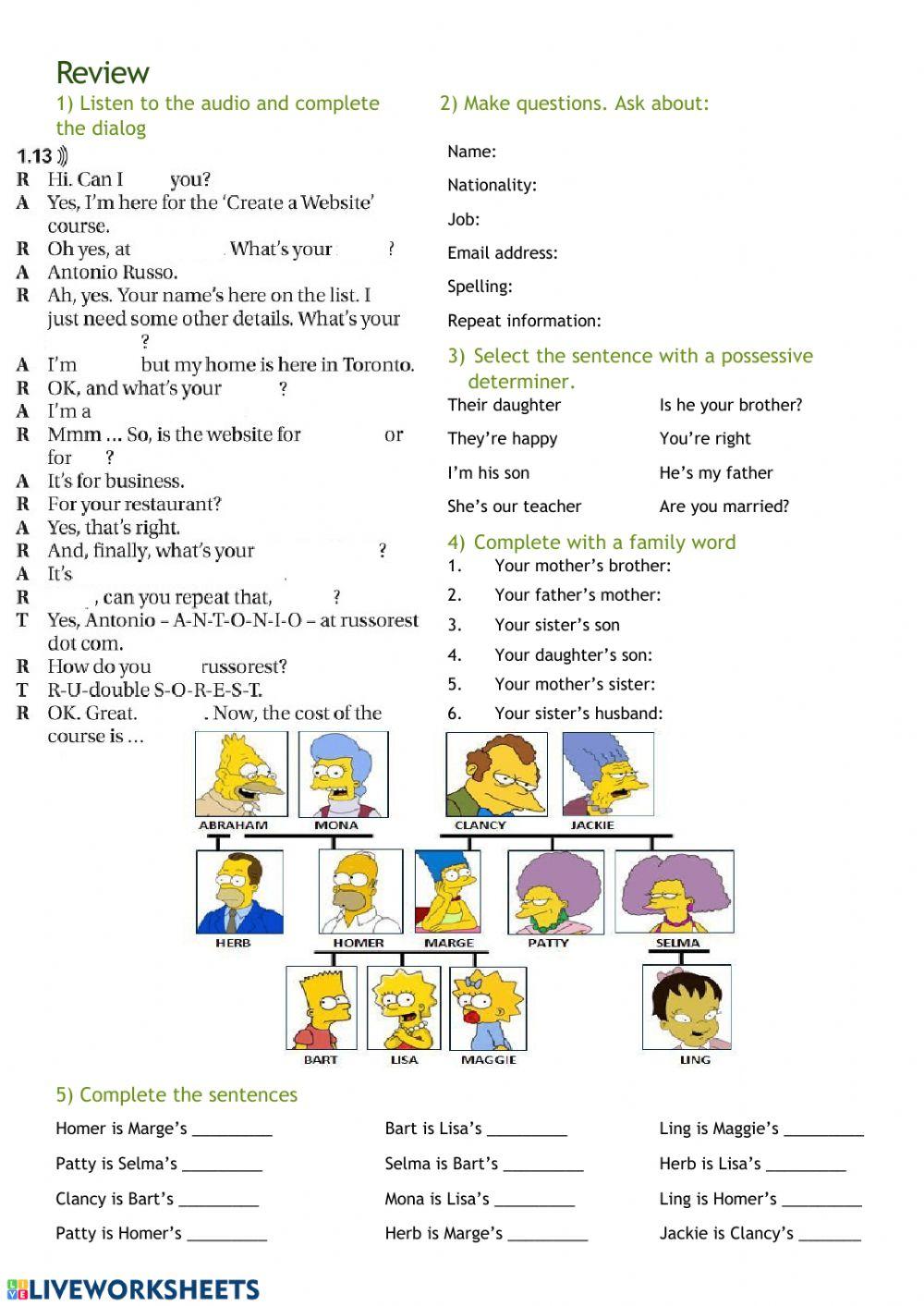 Review worksheet | Live Worksheets