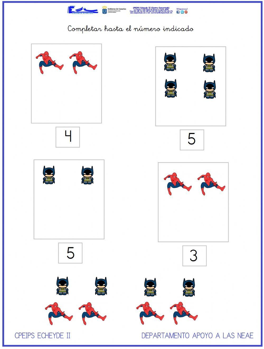 Completar conjuntos 2 2 worksheet live worksheets
