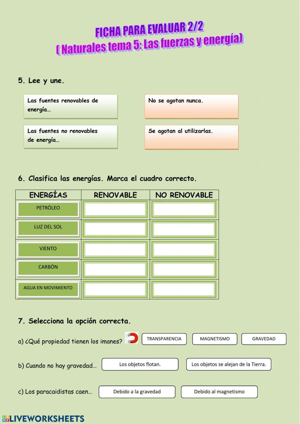 Ficha para evaluar 2-2 fuerzas y energía