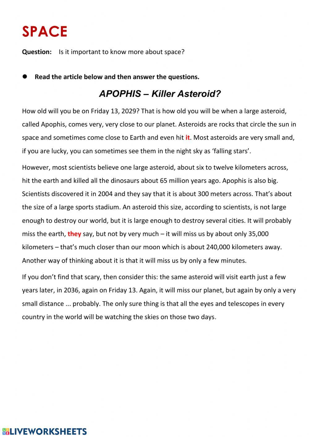 Space and solar system