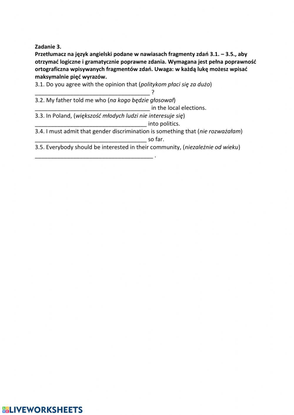 State and society - use of English