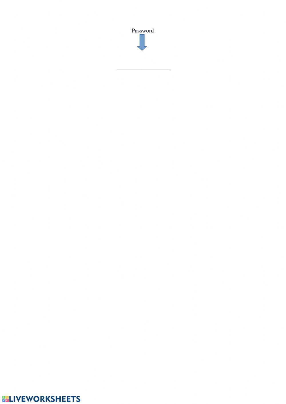 Crossword password worksheet Live Worksheets