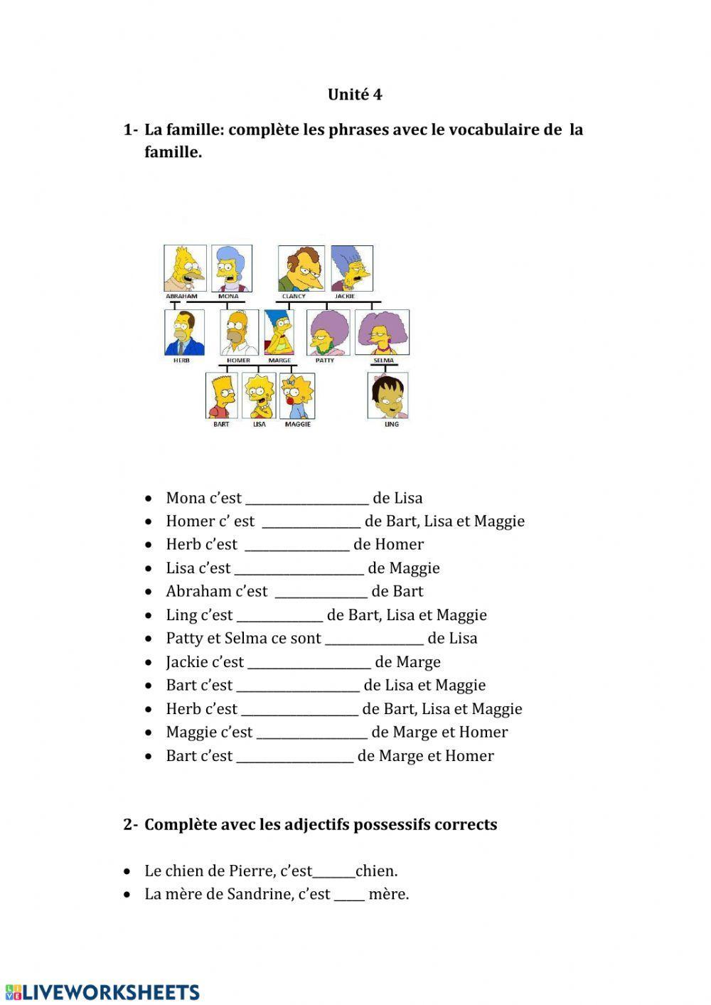 Familia, imperativo, posesivos