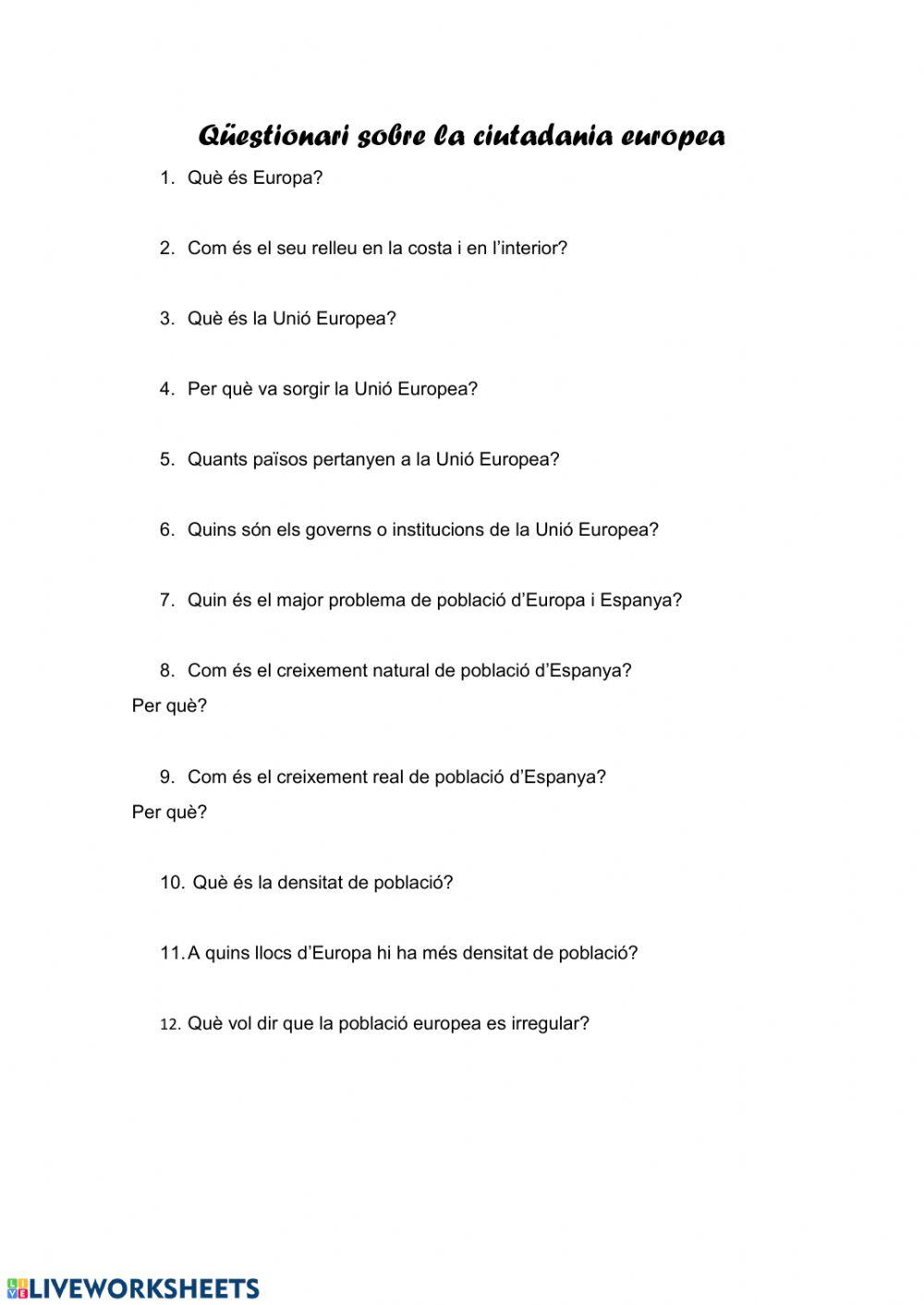 La ciutadania europea