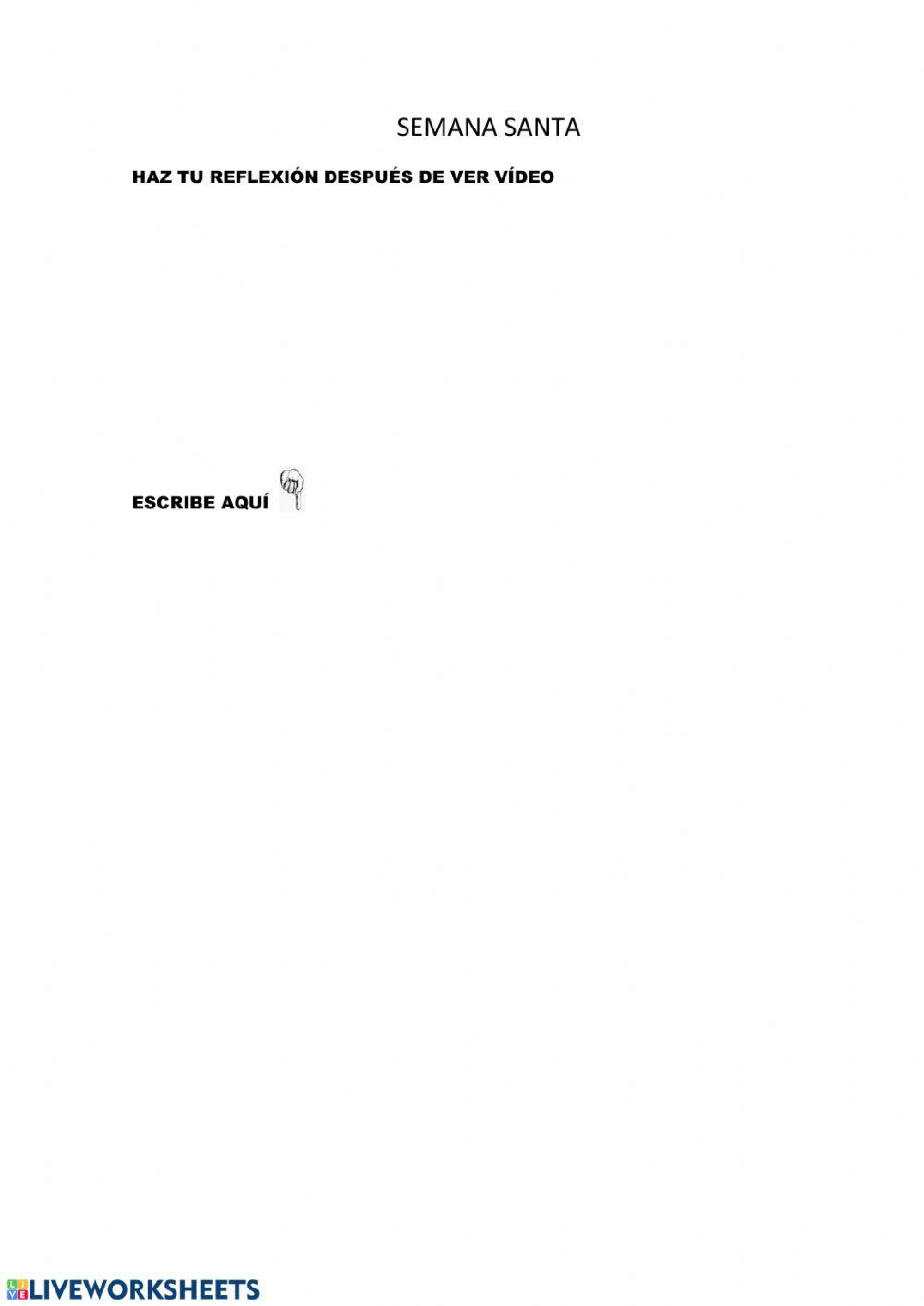 Hacer una Reflexión sobre Semana Santa