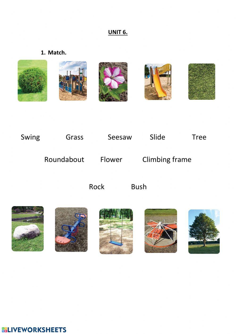 Unit 6 Test A day in the park 1º