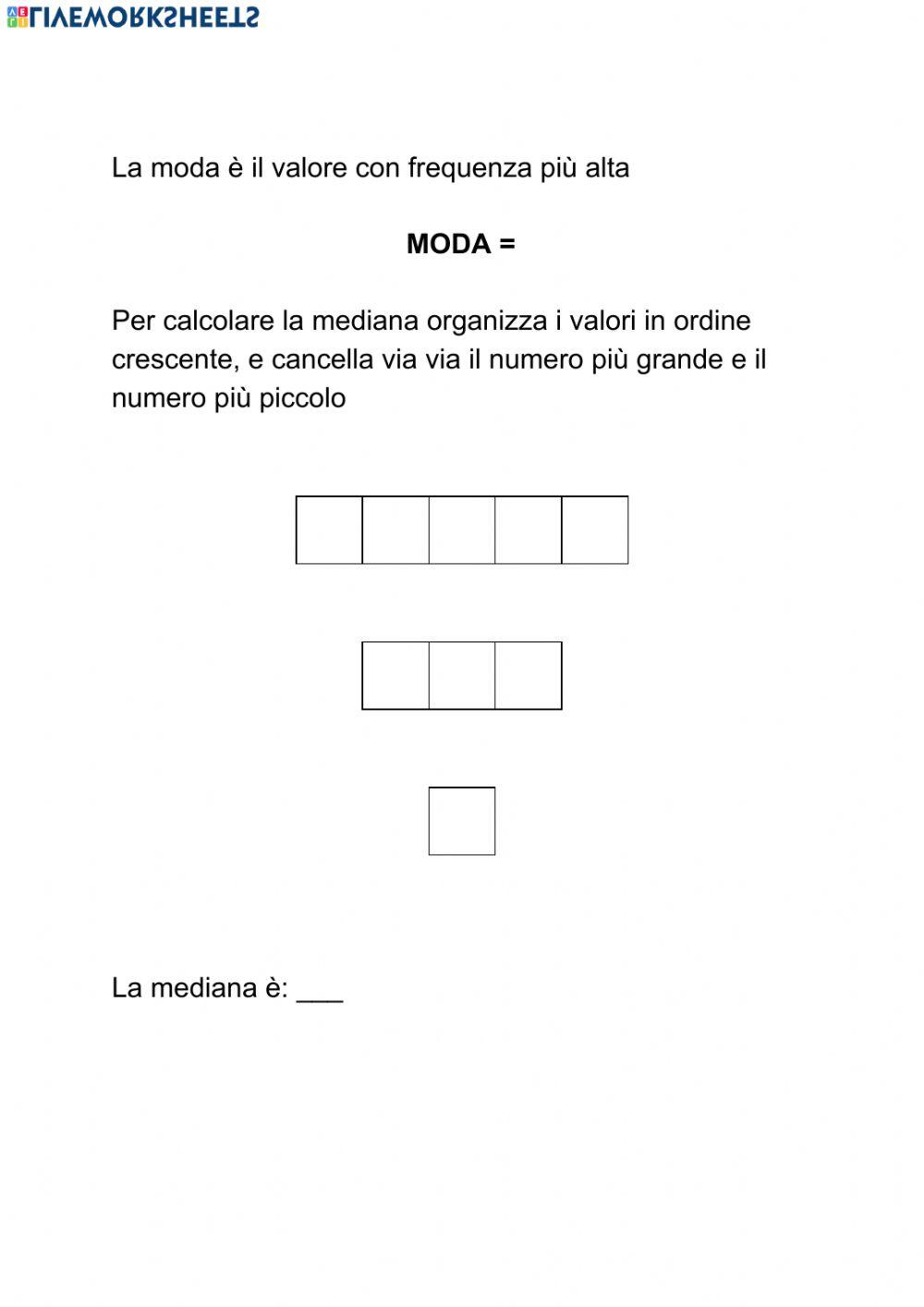 Moda, media e mediana