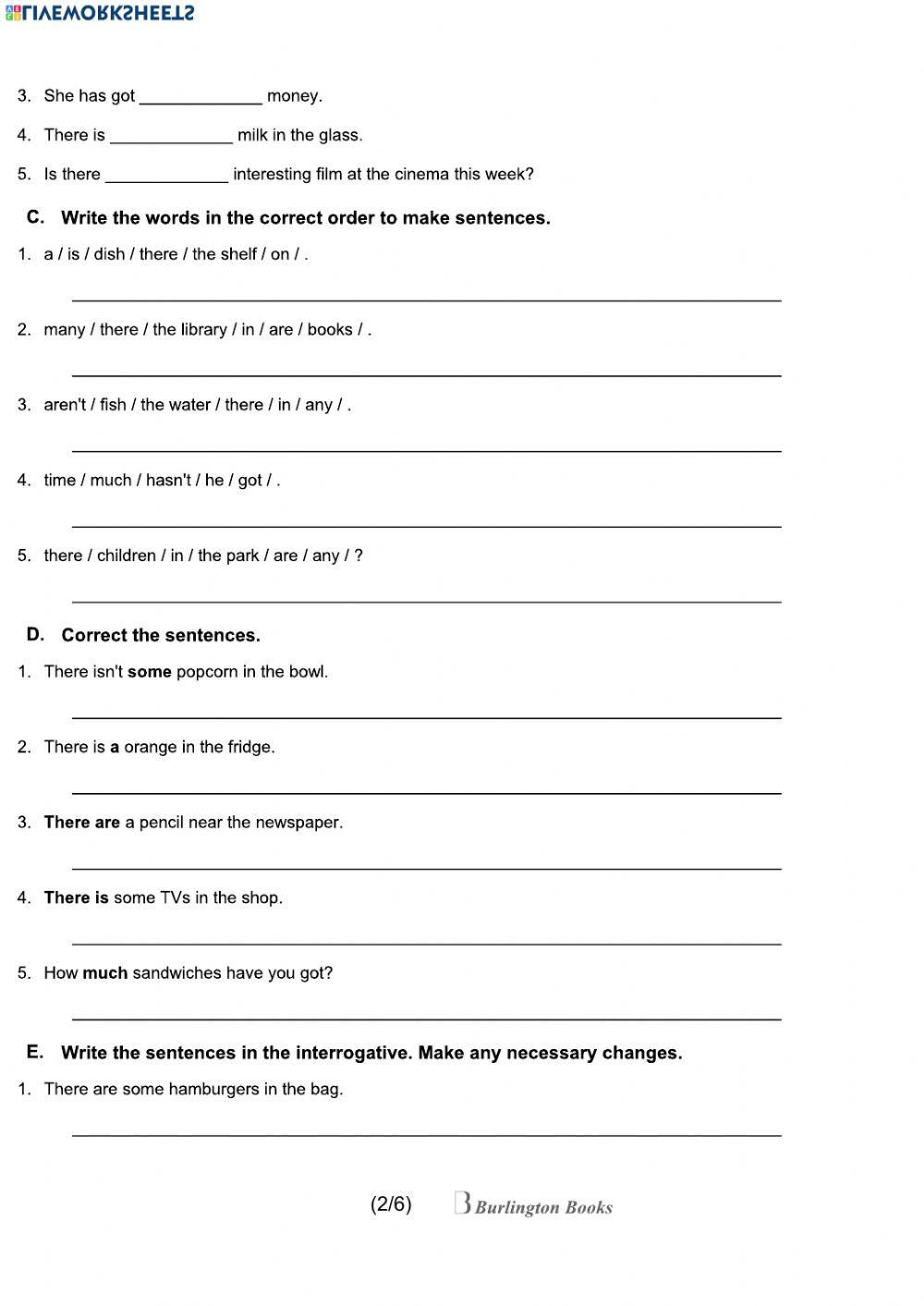 There is - There are - some, any -a -an ...