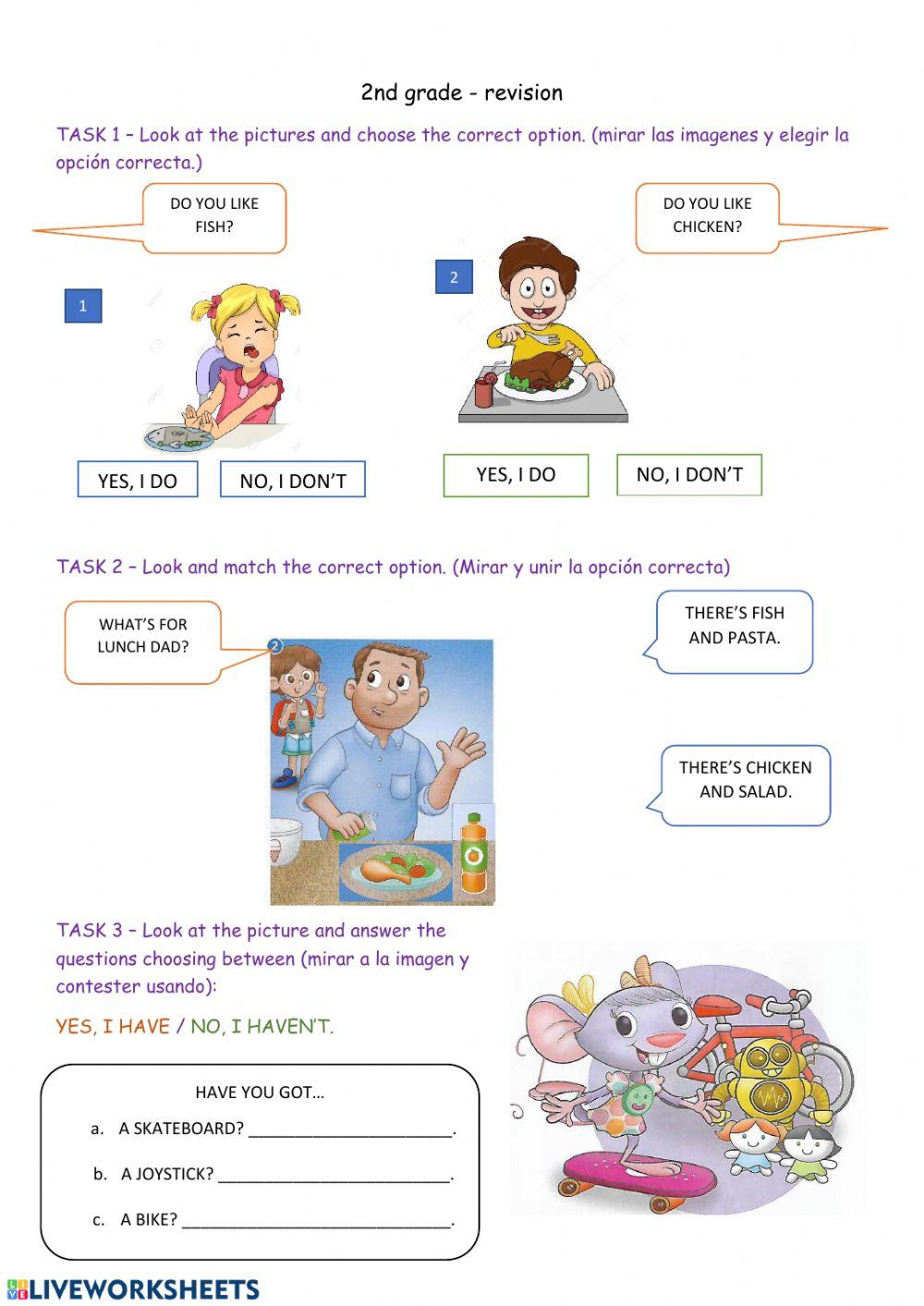 Food and toys revision