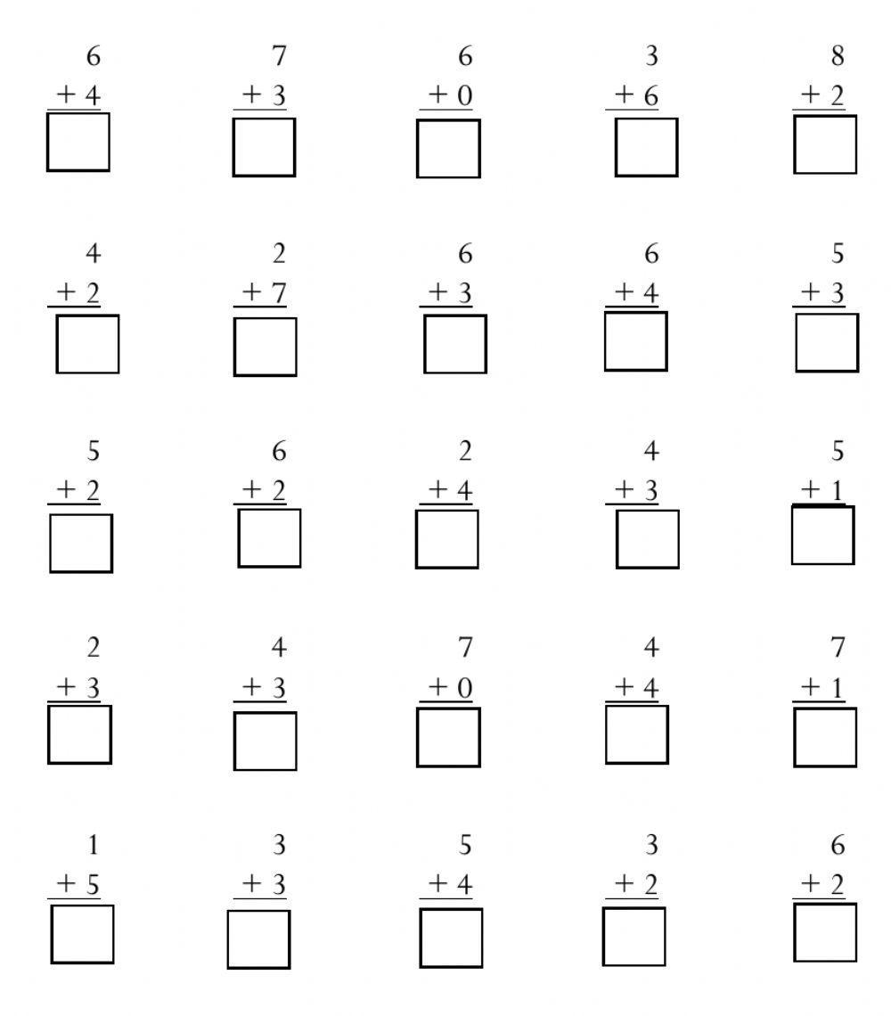 Addition Facts up to 10