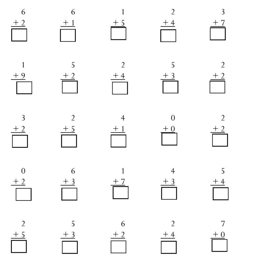 Addition Facts up to 10