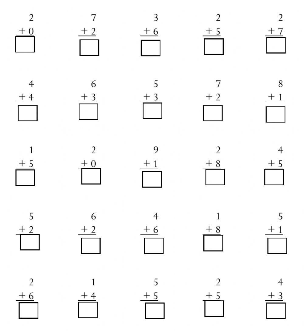 Addition Facts up to 10 Addition Facts up to 10