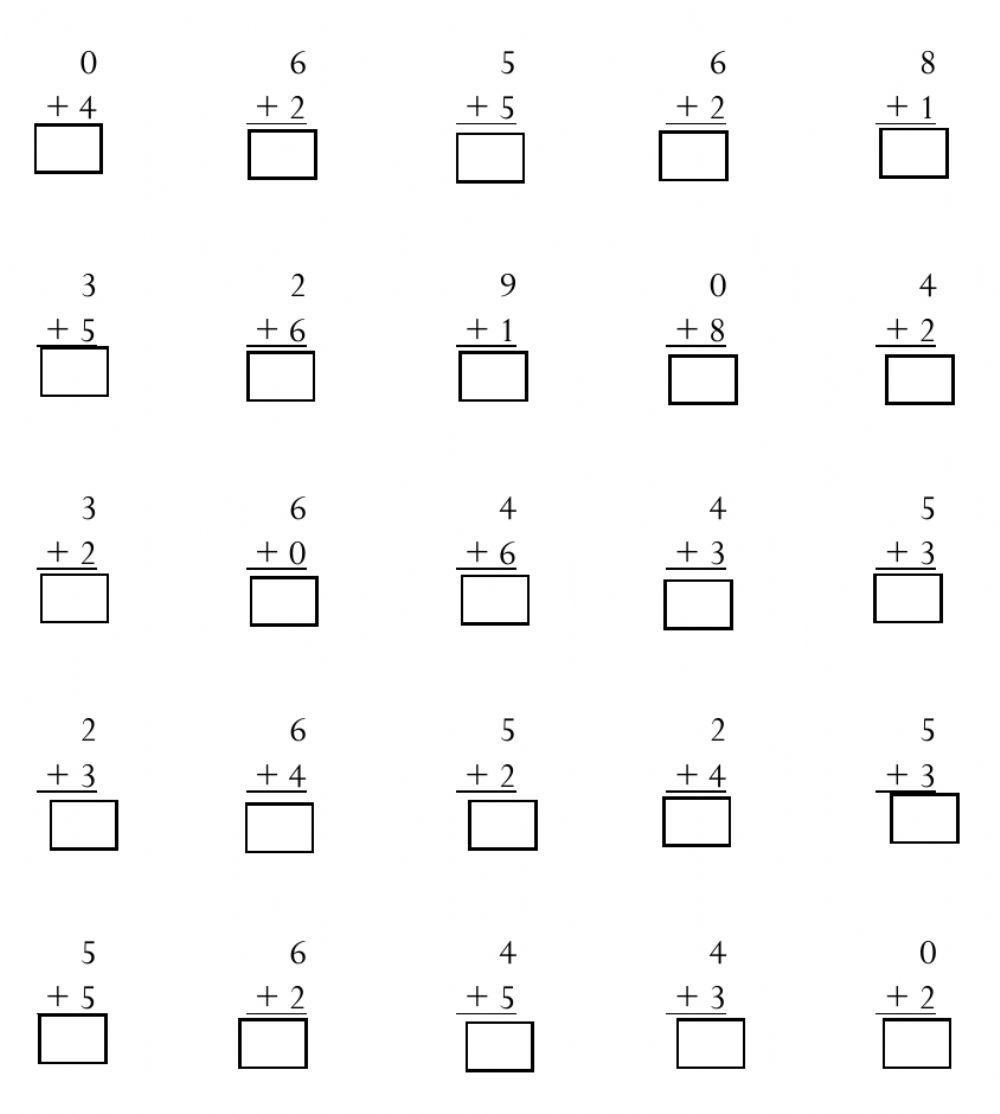 Addition Facts up to 10