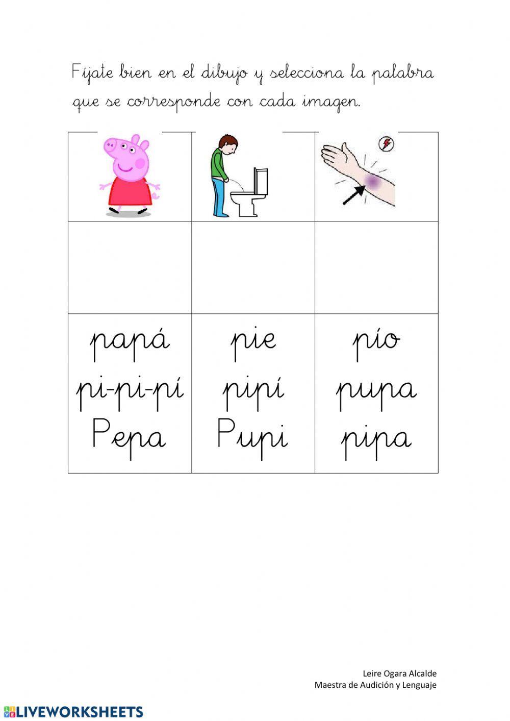 Seleccionar palabras p