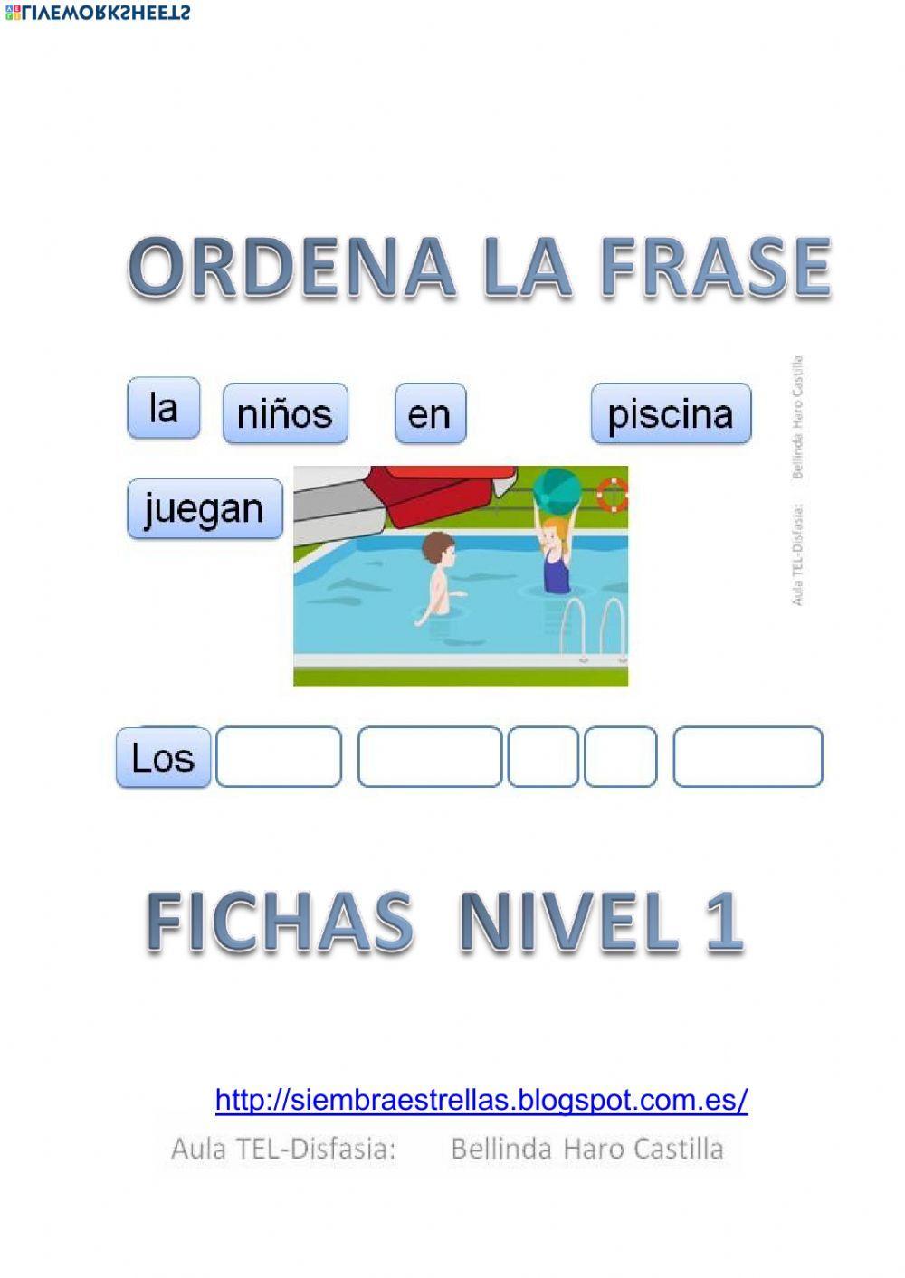 Ordena la frase 1 Ordena la frase 1