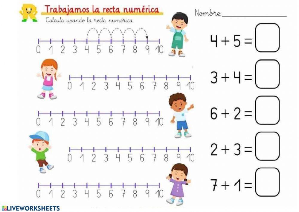 Sumas en la recta numérica