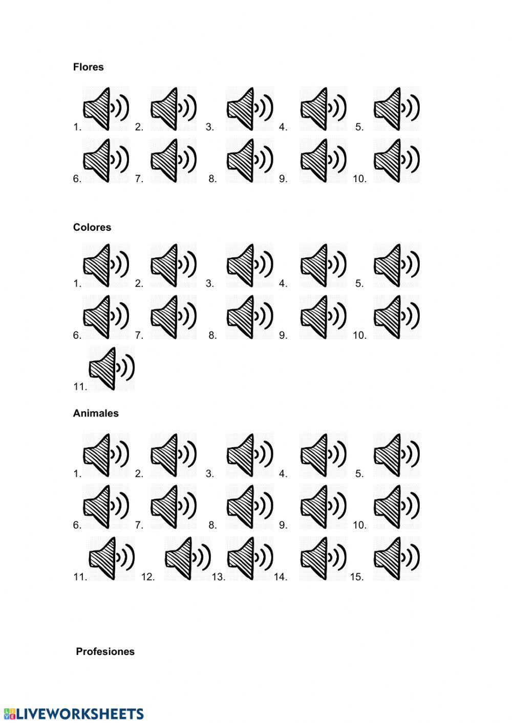 Lista para ejercitar memoria auditiva