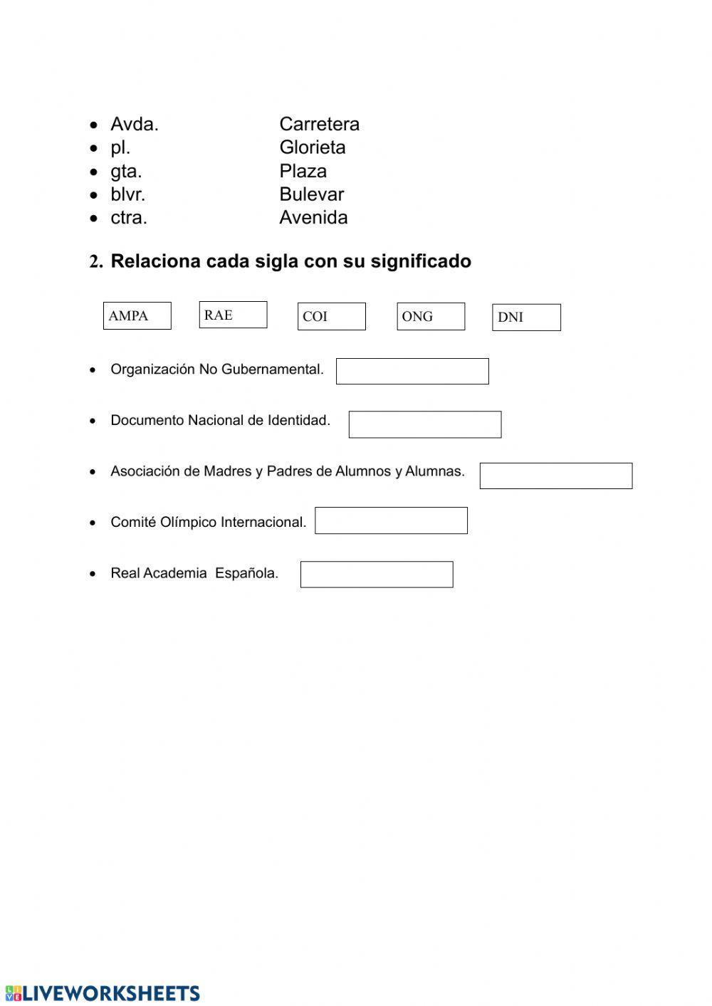 Abreviaturas y Siglas