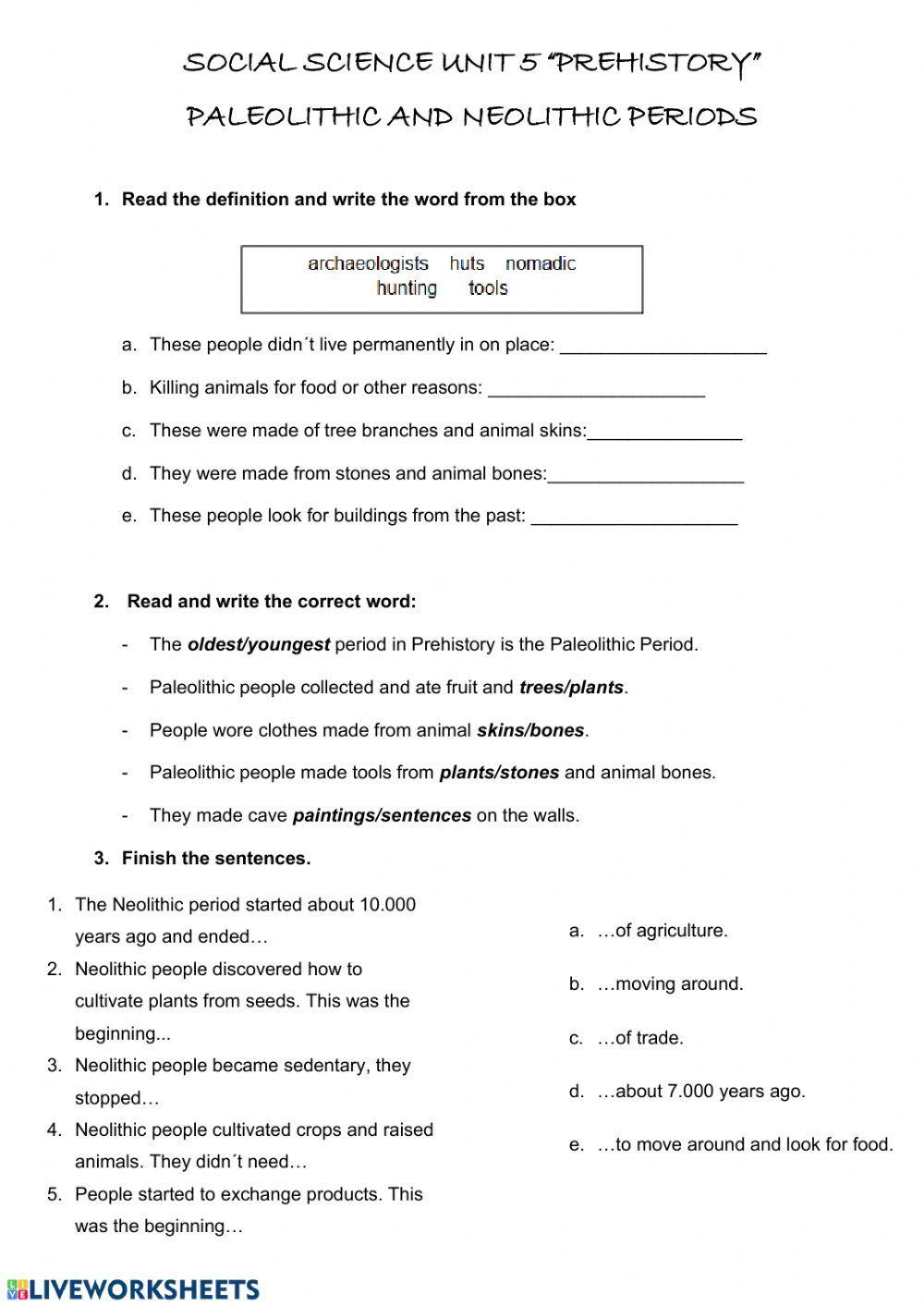 Paleolithic and Neolithic periods