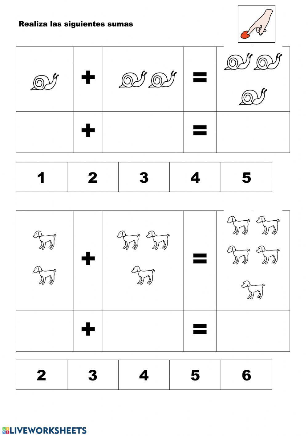 Sumas con ayuda visual
