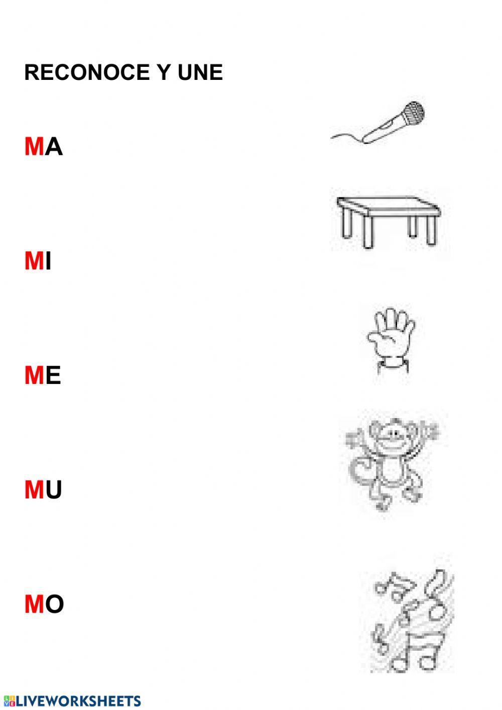 LETRA M RECONOCE Y UNE