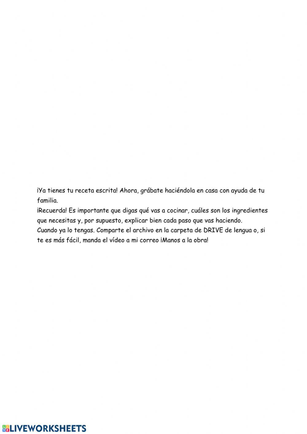 Hacemos una receta