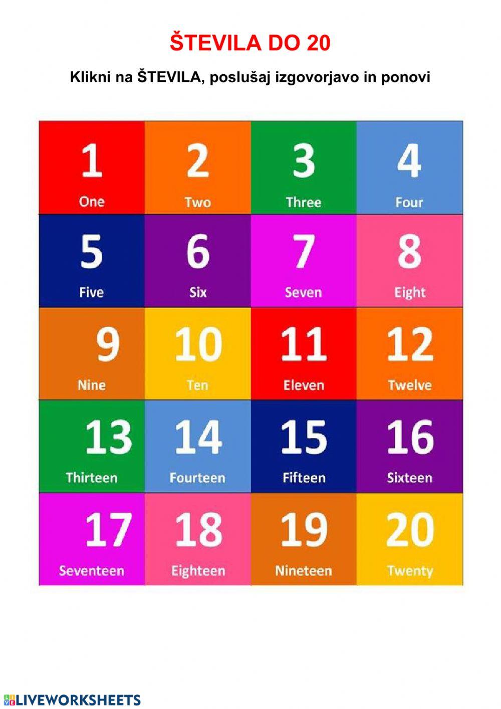 Števila do 20