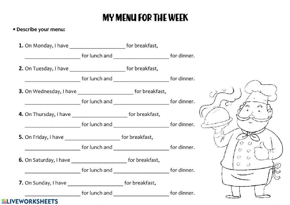 Food and past simple tense