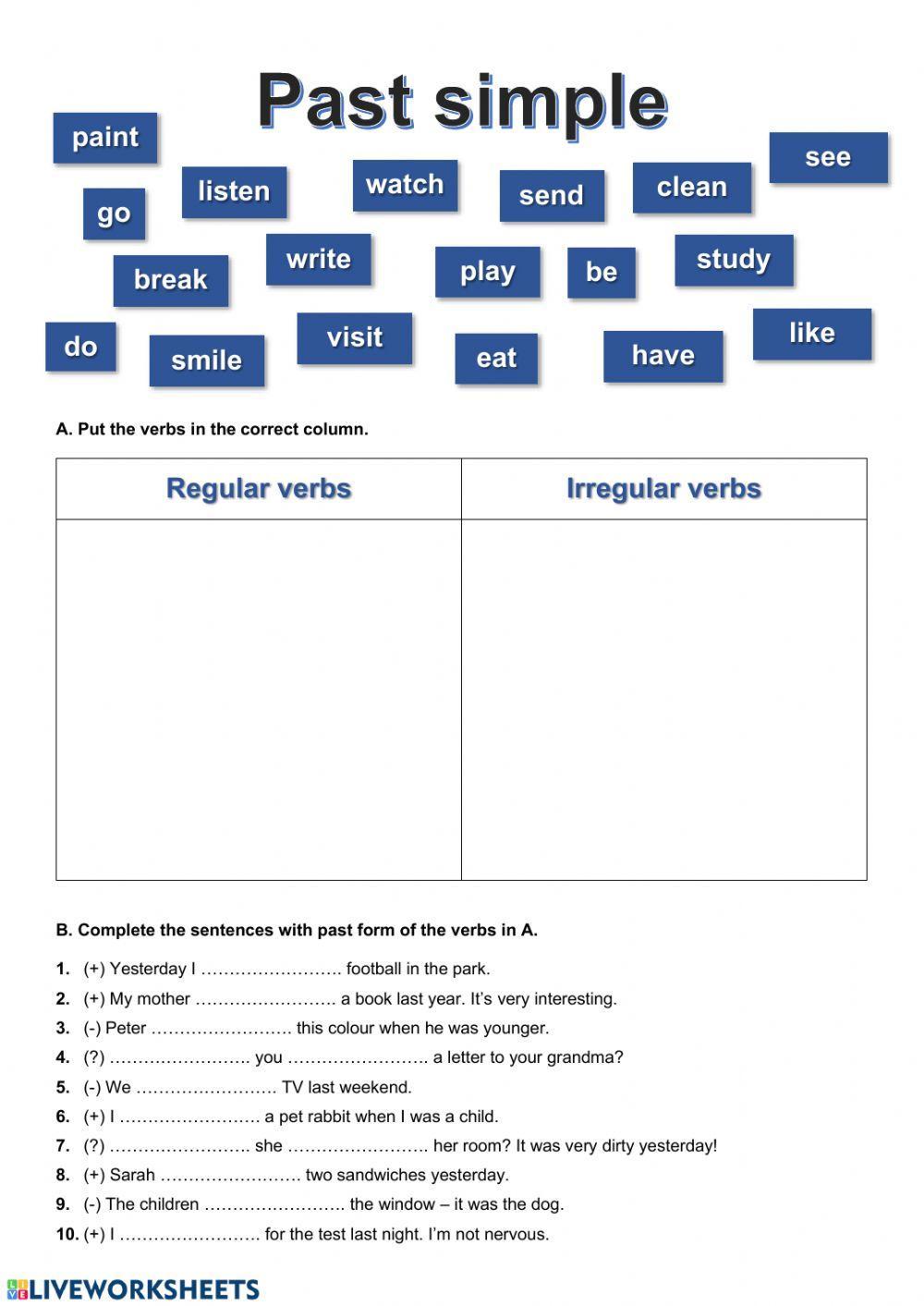 Past Simple - Regular and irregular verbs
