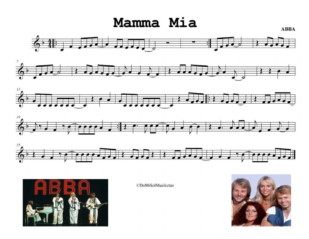 Mamma Mia- Noten izenak ipini