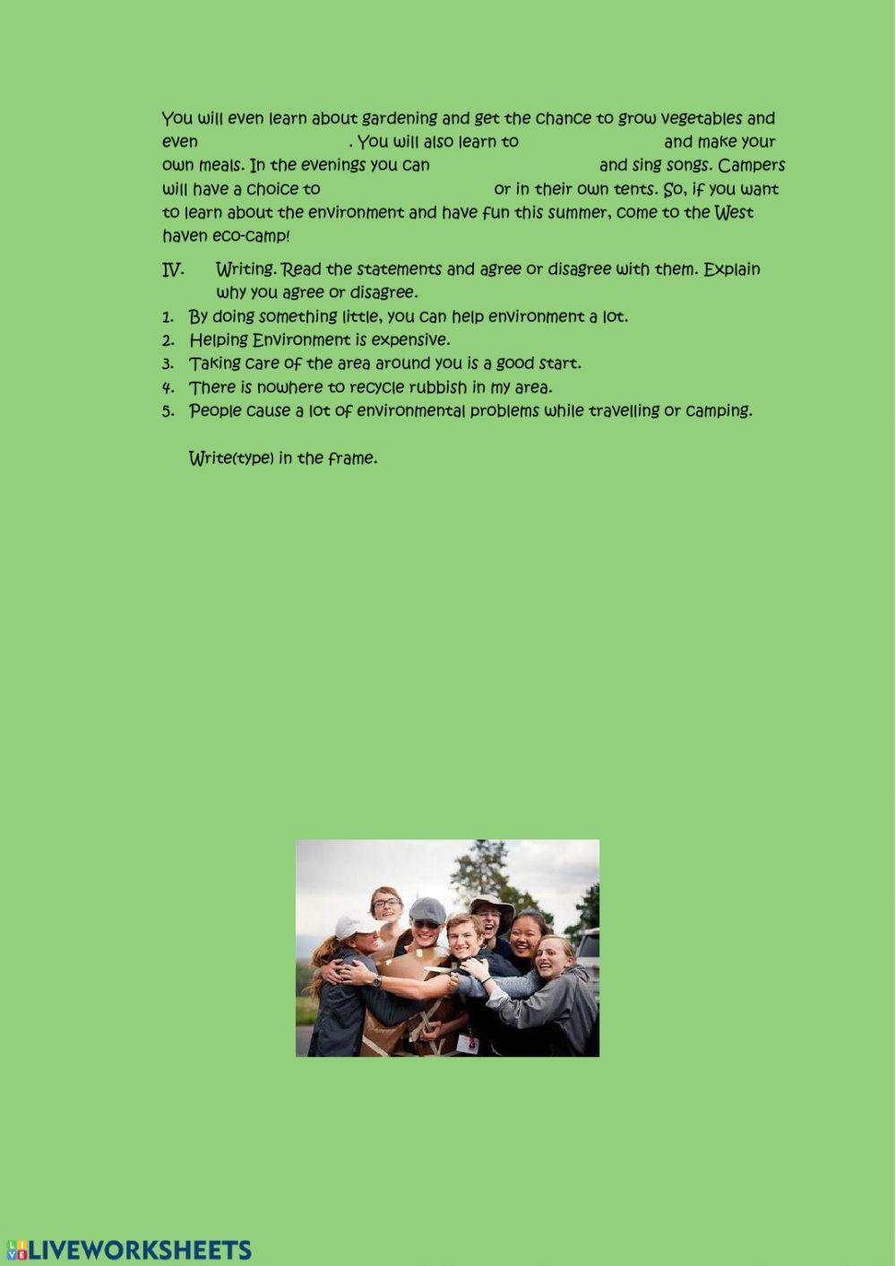 Eco-friendly camping