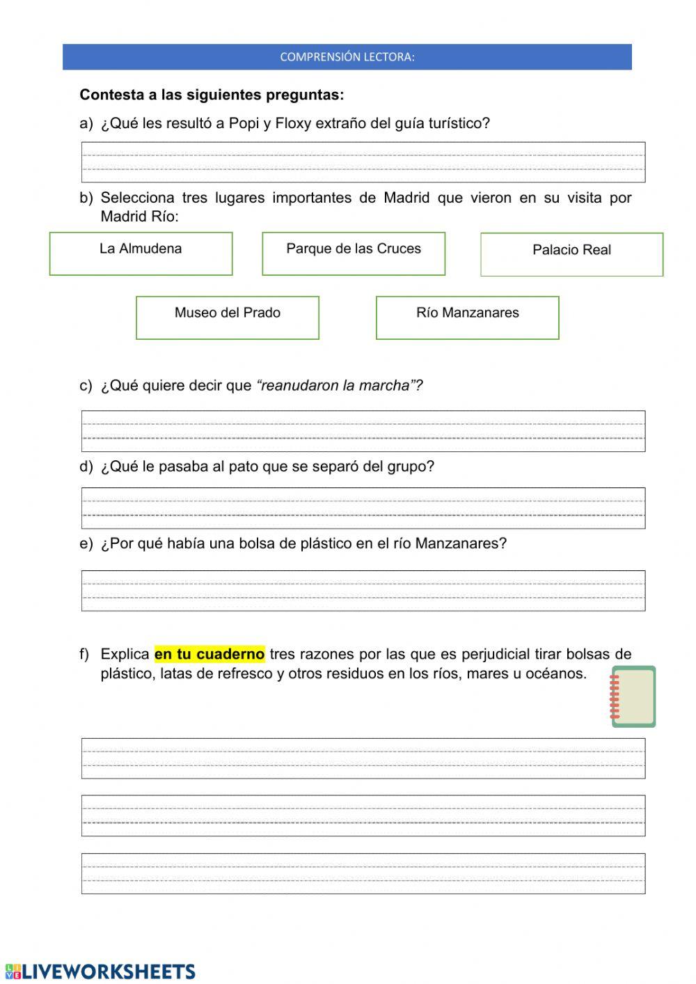 29 Abril: Comprensión lectora