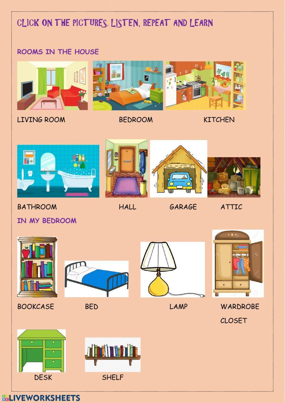 119376 rooms in the house mines liveworksheets