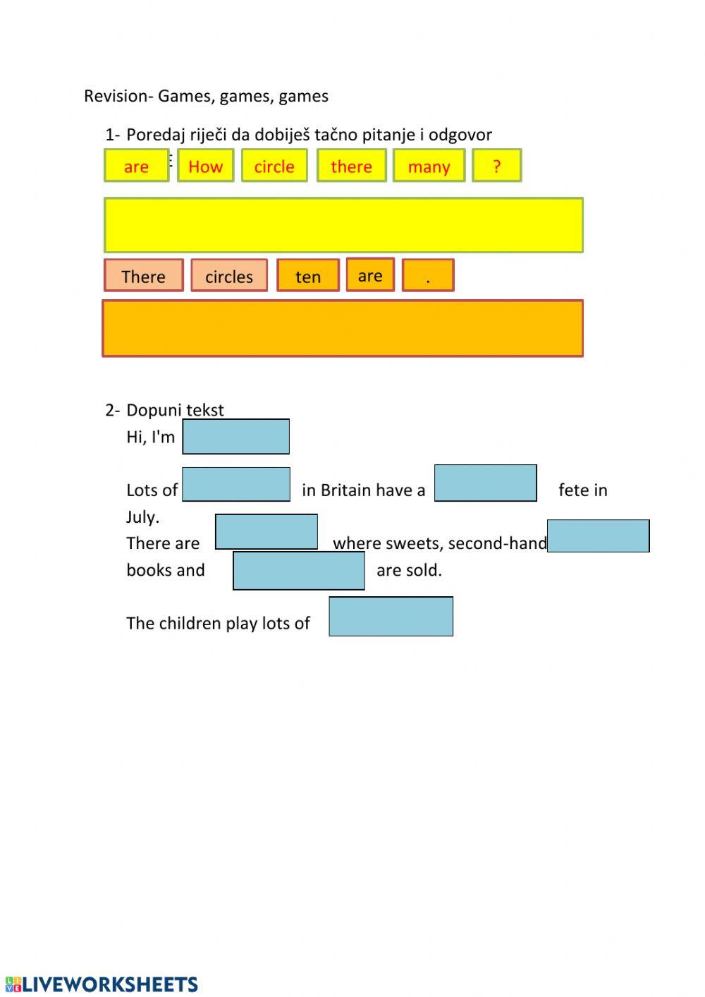 Revision worksheet for IV | Live Worksheets