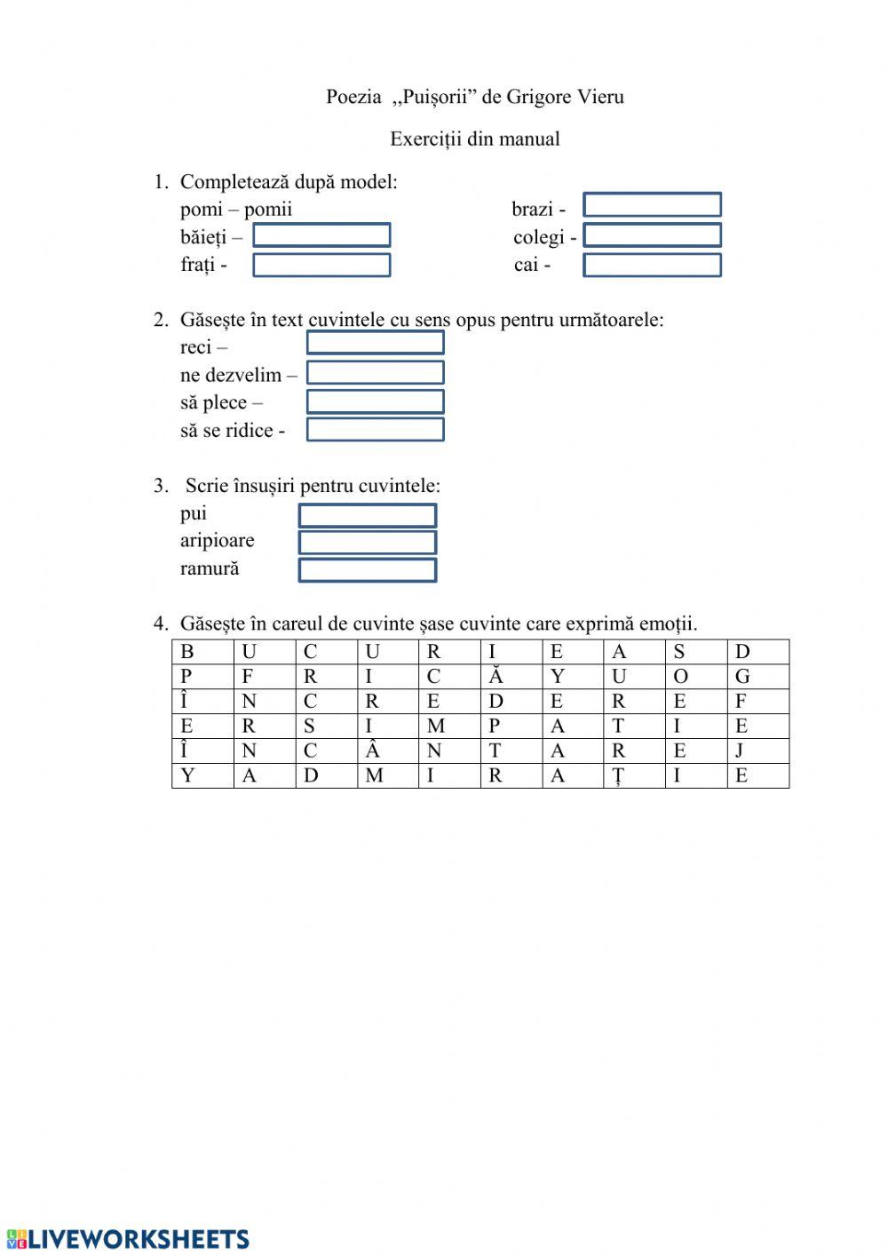 Poezia  ,,Puișorii” de Grigore Vieru