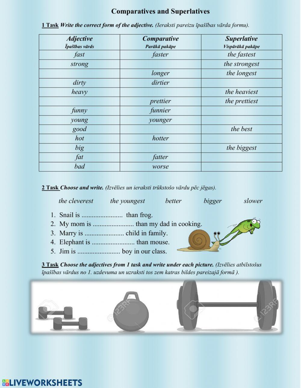 Comparatives and Superlatives