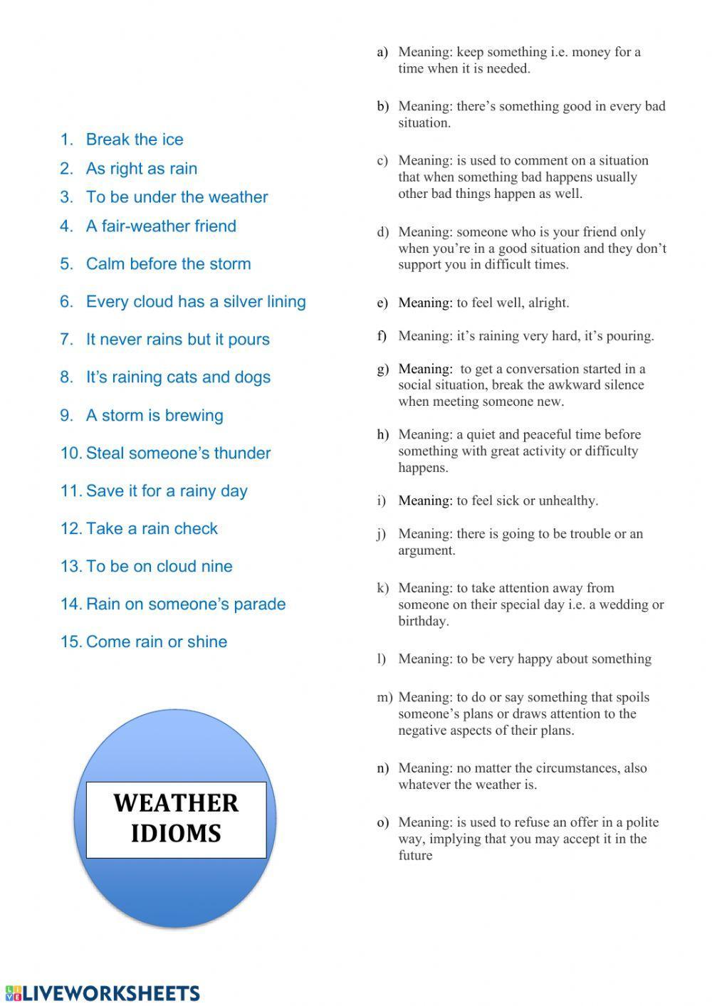Weather idioms