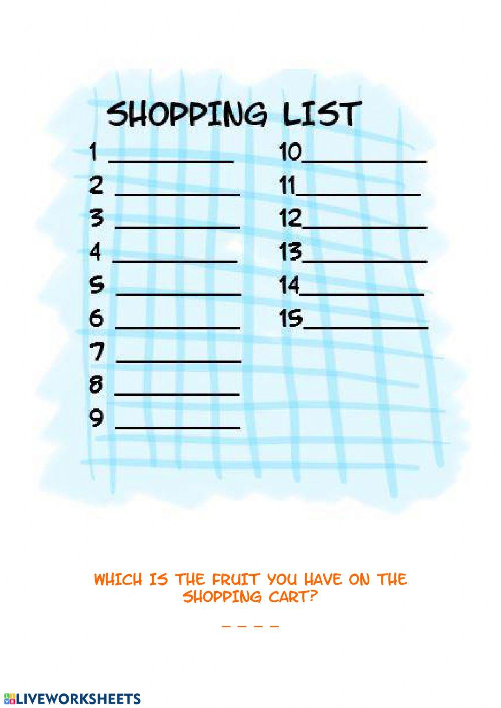 Shopping list