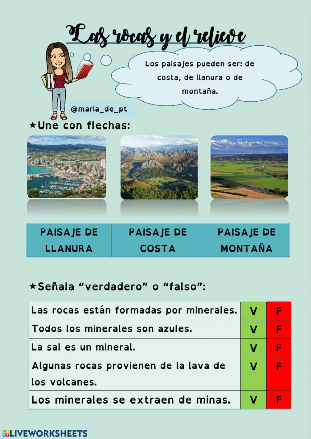 Paisaje, rocas y minerales Paisaje, rocas y minerales